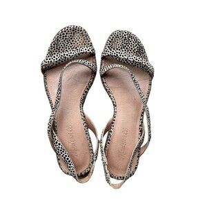 Madewell The Heidi Slingback Sandal in Snake Embossed Leather Size 6.5